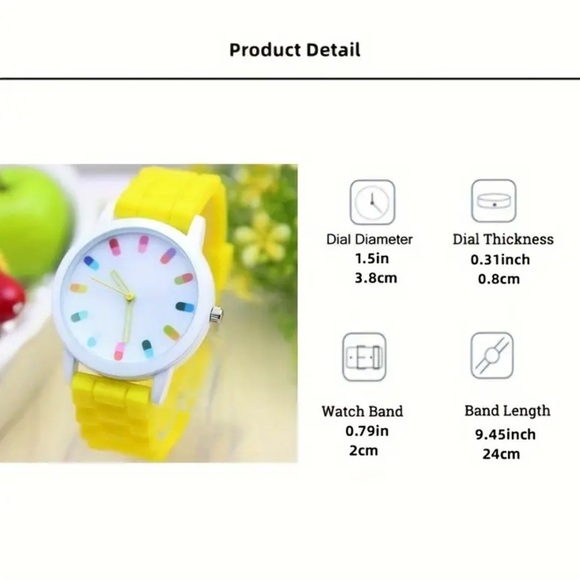 Women’s Chic Round Face Blue Silicone Band Wrist Watch - NWT - Picture 3 of 3